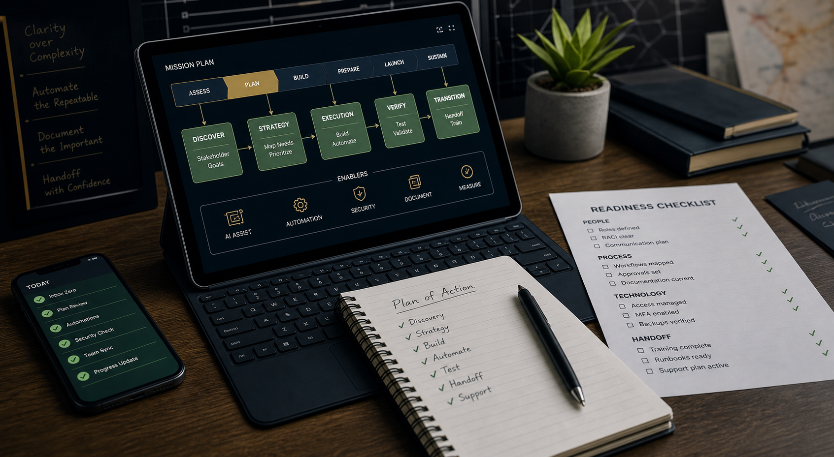 Mission planning workspace.